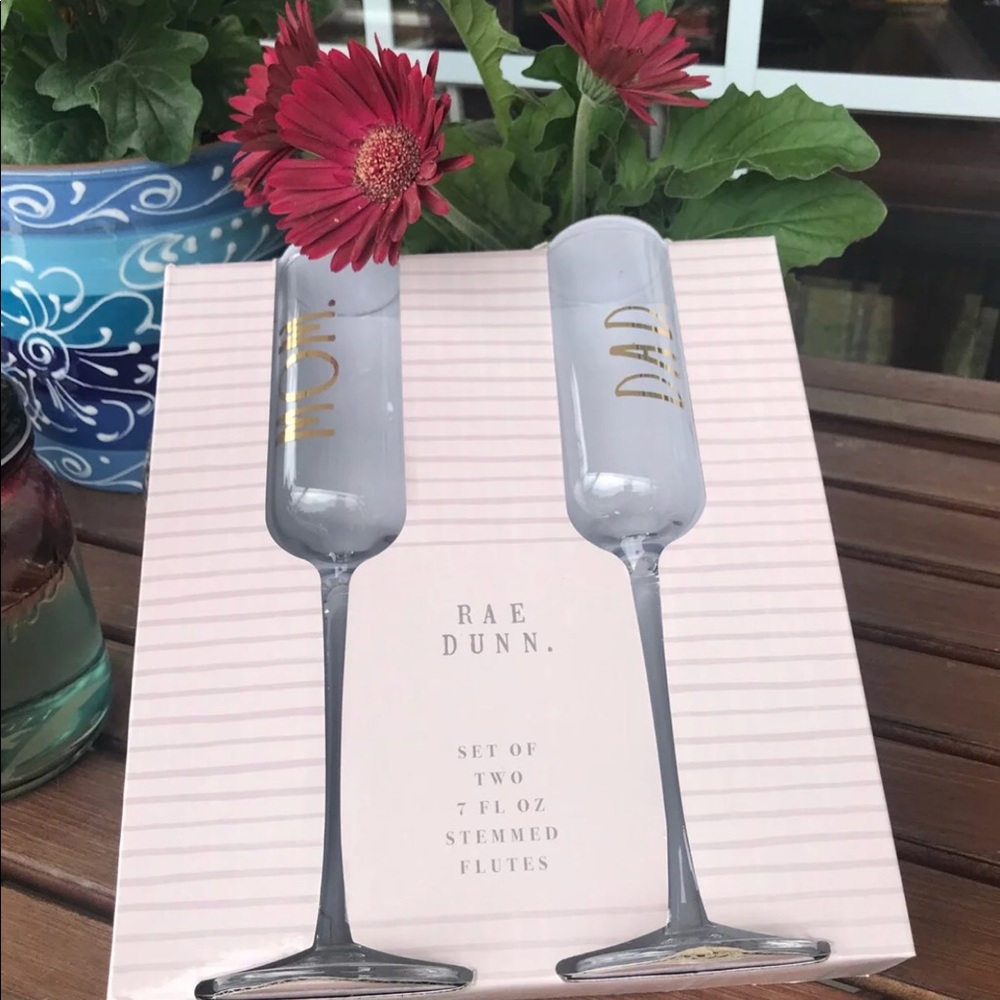 Rae Dunn 7oz flute glasses